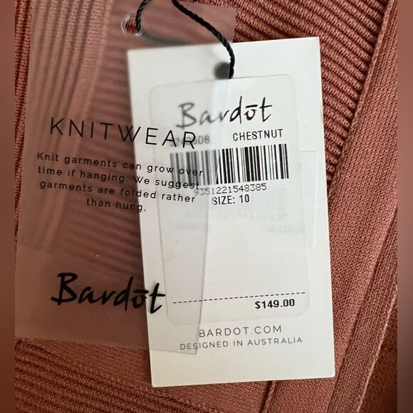 NWT Bardot Katy Bodycon Chestnut Knit Sweater Dress Size US 6 - Picture 13 of 14